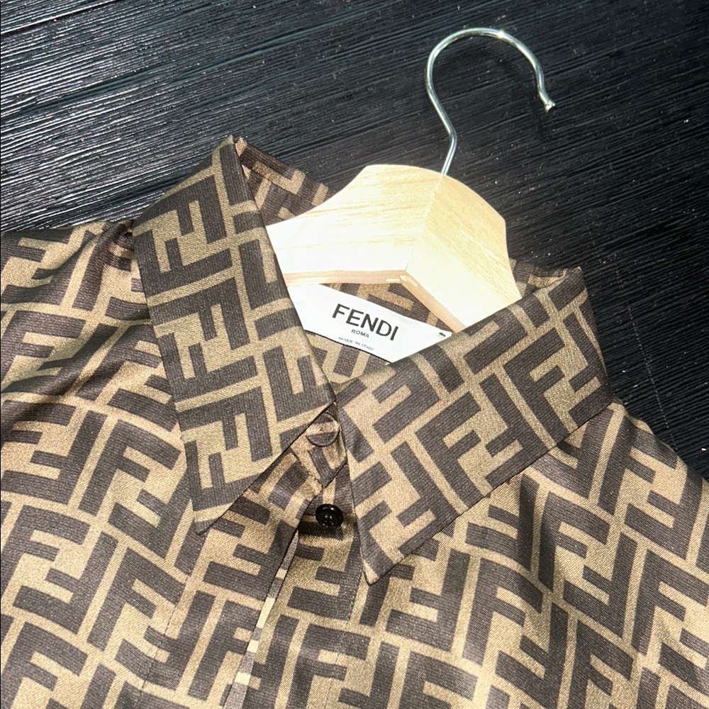 Fendi Brown Monogram Cropped Jacket - Picture 5 of 8